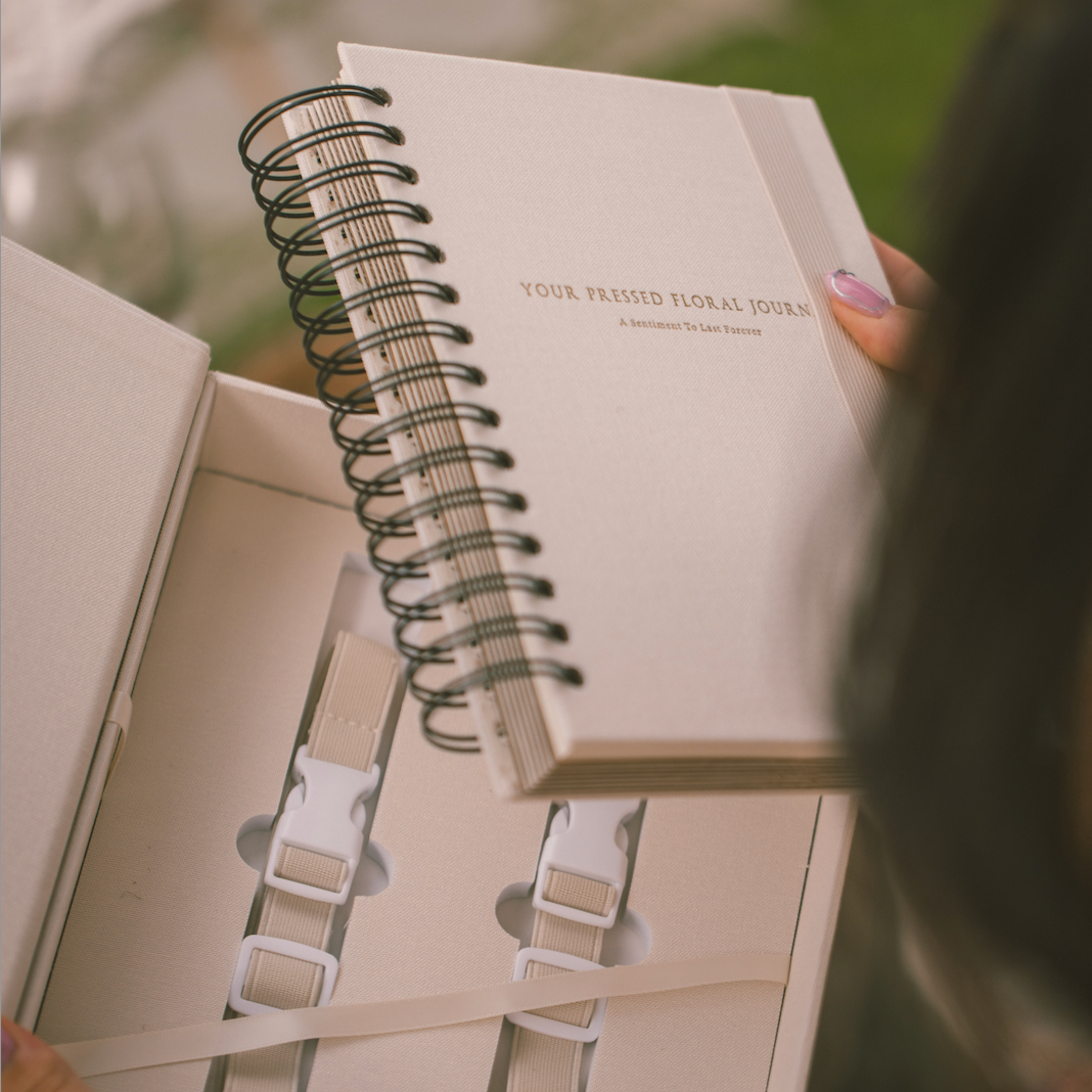 Rosy Brown Pressed Floral Journal