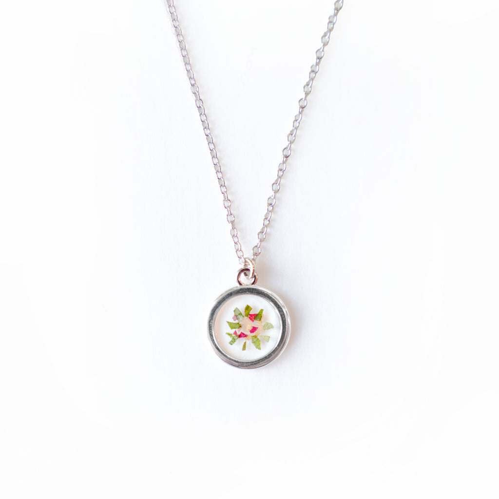 Pressed Floral Necklace - preserve flowers into necklaces that are sentimental