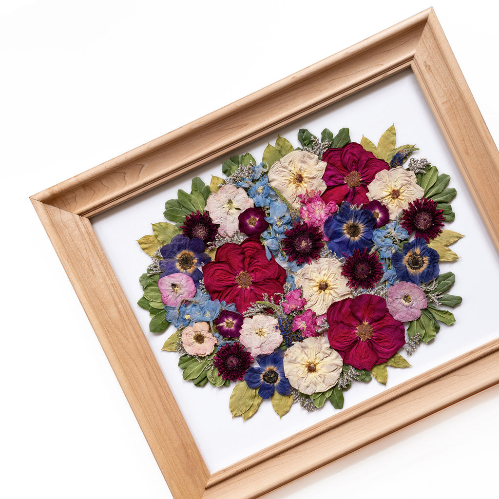 Wide frame moulding that is exclusive to Pressed Floral