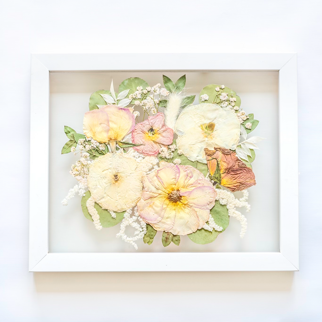 pressed wedding bouquet, preserved wedding bouquet, framed flowers, framed wedding bouquet, resin flowers, dried flower art, wedding bouquet art, framed flowers, pressed flowers, how to press wedding bouquet, resin wedding bouquet, pressed floral 